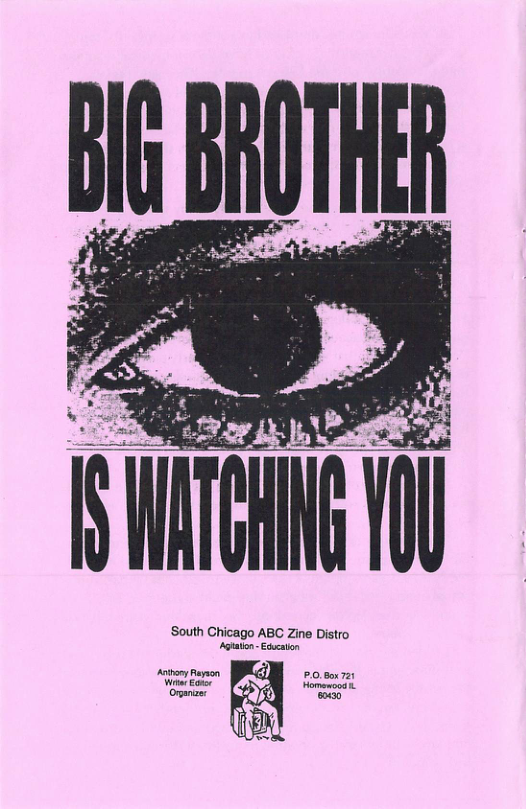 s o . TEy  B  oAk I\ South Chicago ABC Zine Distro hson e  Aatpoy Rayson P0.80x 72t Wl o Homemoosi. Cranize o 